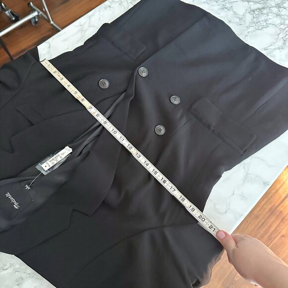 Madewell the Rosedale Blazer in Black‎ Crepe Double Breasted Women's Size 8 NEW - Picture 11 of 13